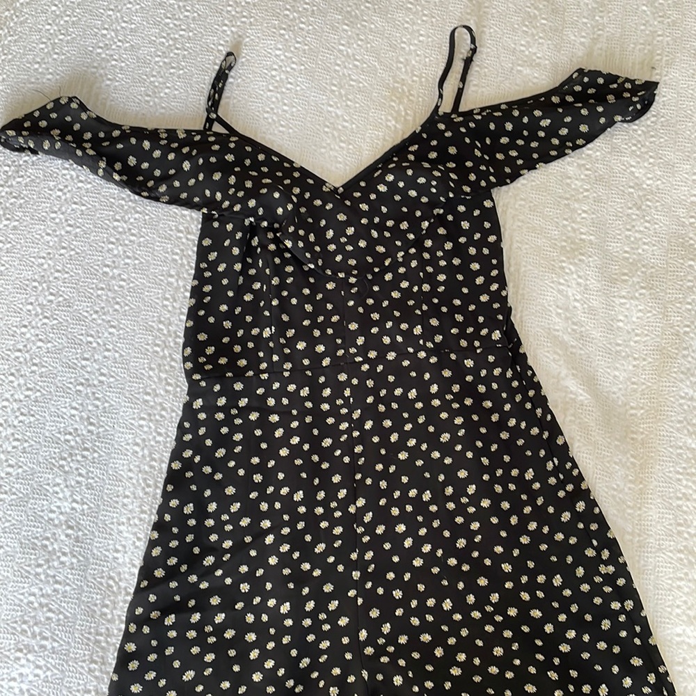 Black Jumpsuit with daisy pattern